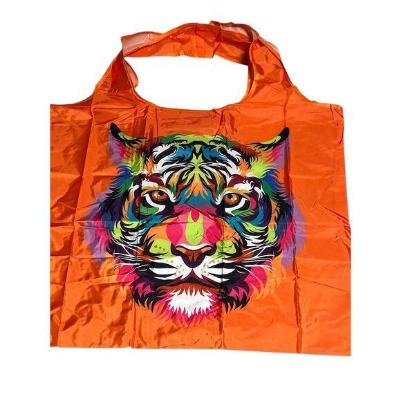 Colorful Tiger Tote Bag Unisex Orange - Picture 4 of 11